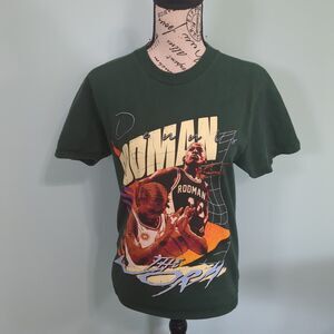 Dennis Rodman The Worm Shirt small Green Short Sleeve graphic tee